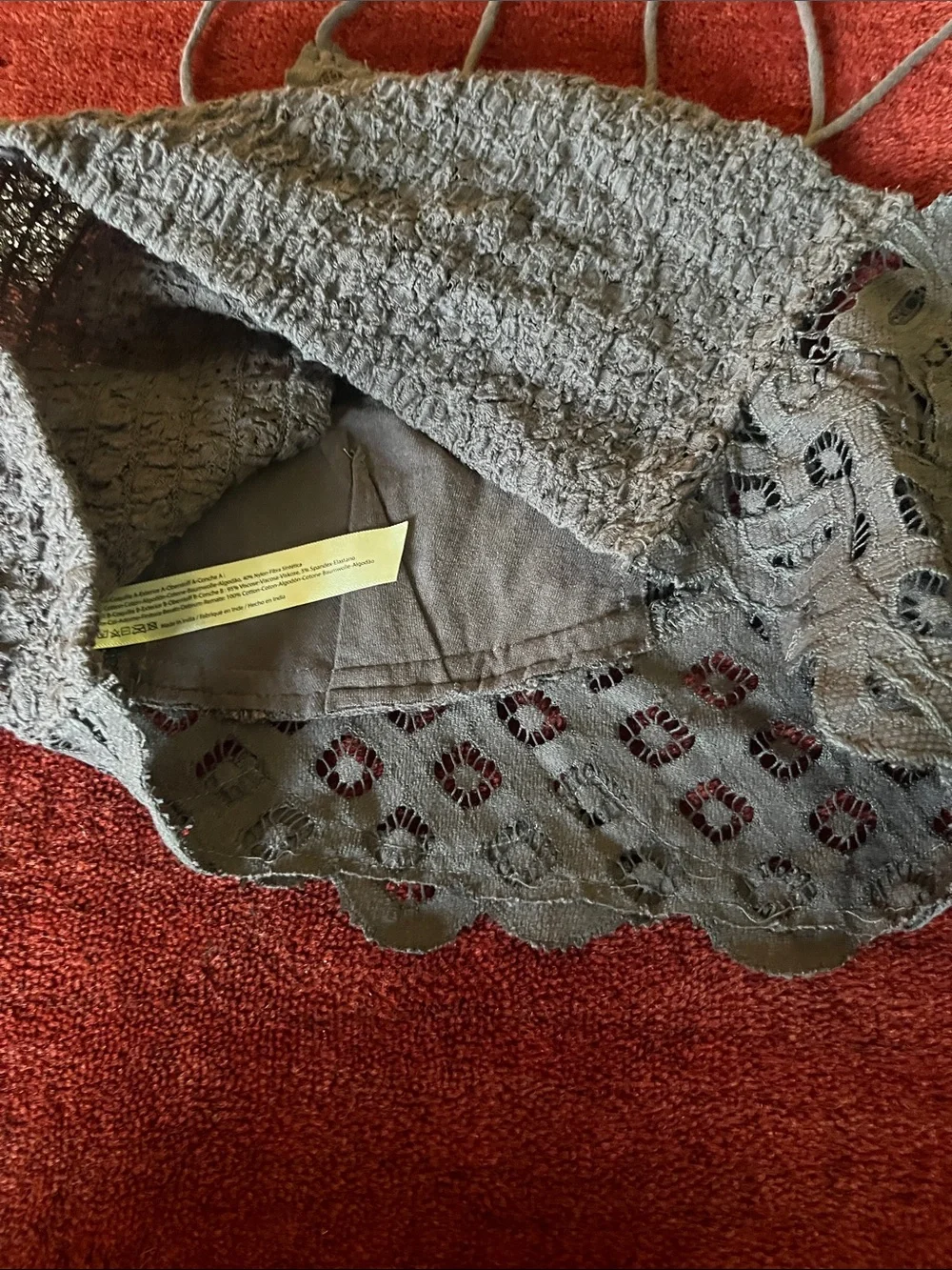 Free People Adella Bralette in Charcoal Dark Gray Lace - Picture 7 of 7